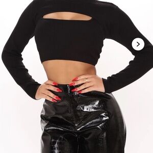 Fashion Nova Black Cut-Out Sweater